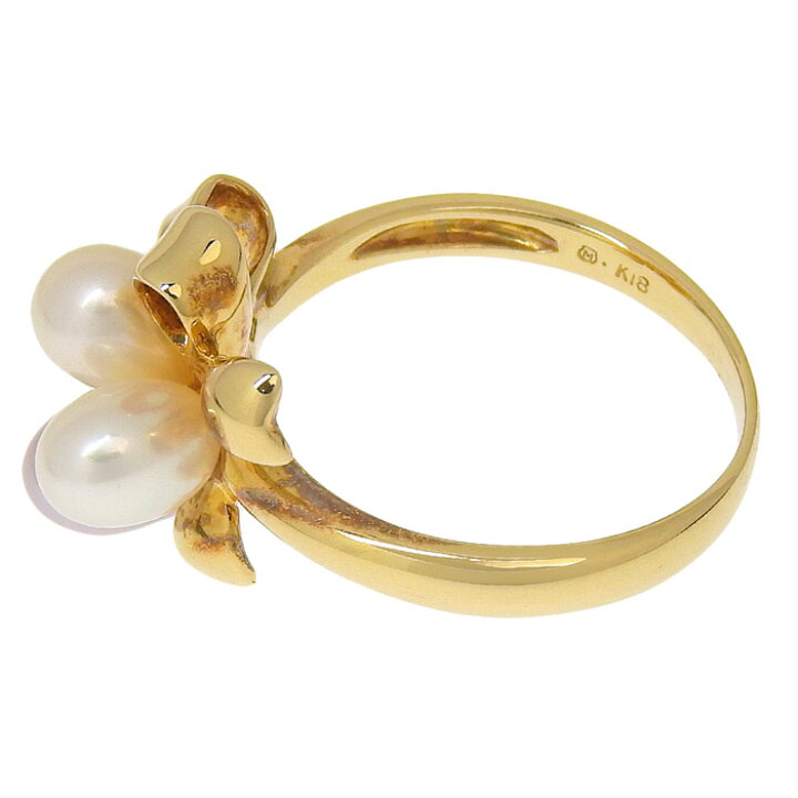 楽天市場】MIKIMOTO ミキモト リボン モチーフ パール リング K18YG 