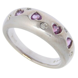 【ポイント15倍& 最大10万円割引クーポン数量限定 10/24 20時から】ハート モチーフ カラーストーン ダイヤ リング K18WG 750 ホワイトゴールド カラーストーン ダイヤモンド 0.03ct 11号 指輪 アク