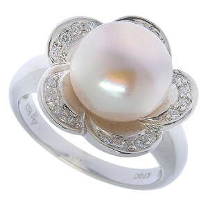 PONTE VECCHIO ポンテヴェキオ フラワー モチーフ パール ダイヤ リング K18WG 750 ホワイトゴールド パール 真珠 ダイヤモンド 0.13ct 11号 指輪 アクセサリー レディース 送料無料 240101813675 ★