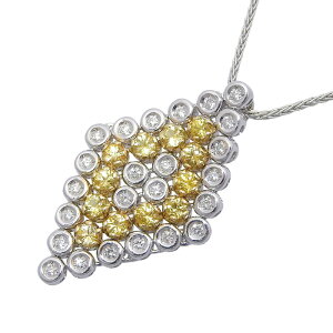 【最大10万円割引クーポン 数量限定 10/24 20時から】 DAMIANI ダミアーニ デザイン イエローサファイア ダイヤ ネックレス K18WG 750 ホワイトゴールド イエローサファイア ダイヤモンド 45cm 首飾
