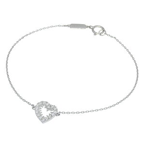 TASAKI �^�T�L �f�C���W���[ �n�[�g �_�C�� �u���X���b�g K18WG 750 �z���C�g�S�[���h �_�C�������h 0.12ct ��16.5cm �r�� �A�N�Z�T���[ ���f�B�[�X �������� 241100087731 ��
