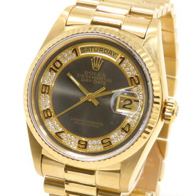 ROLEX ロレックス デイデイト ミリヤード 18038MA 93番 ブラウン文字盤 K18YG 750 イエローゴールド 金無垢 ダイヤモンド アラビア プレジデントブレス 腕時計 自動巻 メンズ 送料無料 241001028993