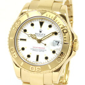 ROLEX ロレックス ヨットマスター 68628 W番 ホワイト文字盤 K18YG 750 イエローゴールド 金無垢 腕時計 自動巻 ボーイズ 送料無料【仕上済】241001029792