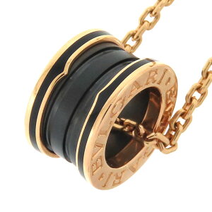 �y�ő�10���~�����N�[�|�� ���ʌ���z BVLGARI �u���K�� B-zero1 �l�b�N���X K18PG 750 CE �s���N�S�[���h �u���b�N�Z���~�b�N 60cm �r�[�[������ �A�W���X�^�[�t ����� 25.5g �A�N�Z�T���[ ���f�B�[�X