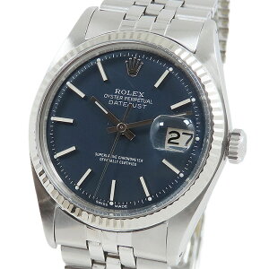 �y�ő�10���~�����N�[�|�� ���ʌ���z ROLEX �����b�N�X �f�C�g�W���X�g 1601 �u���[������ SS �X�e�����X�X�`�[�� ��84.9g �r���v �������� �����Y 241001028939