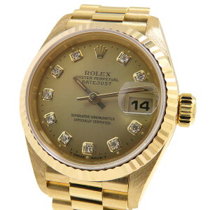 �y�ő�3���~�����N�[�|�� ���ʌ���z ROLEX �����b�N�X �f�C�g�W���X�g 69178G S�� �V�����p���S�[���h������ K18YG 750 �C�G���[�S�[���h 10P�_�C�������h ��75.8g �r���v �������� ���f�B�[�X ����