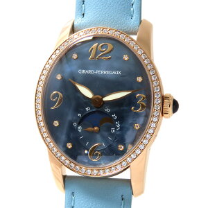 GIRARD PERREGAUX �W���[�� �؃��S �L���b�c�A�C 80491 �u���[�V�F�������� K18PG 750 �s���N�S�[���h �_�C���x�[�� ���U�[ ��56.7g �r���v �������� ���f�B�[�X ���������y�d��ρz241001032567
