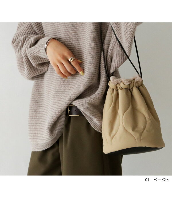 楽天市場】巾着バッグ バッグ 鞄 カバン キルト ファー リバーシブル  