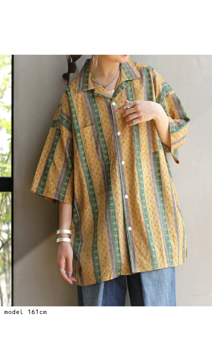 古着 80s〜90s 柄シャツ モード レトロ 総柄 フルパターンシャツ 春 夏 