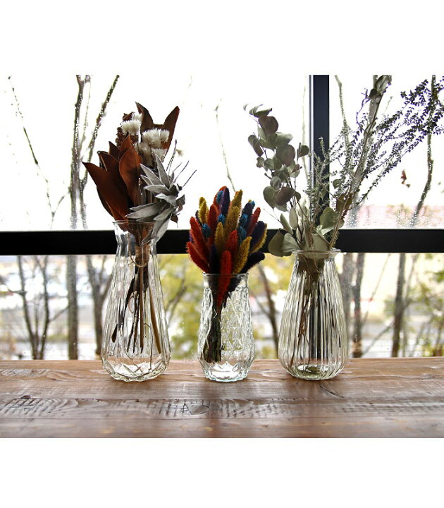 楽天市場 花瓶 フラワーベース 花びん 花器 ガラス瓶 植物 花 フラワー 生け花 観葉植物 インテリア おしゃれ シンプル クリア 透明 エンボス加工 ストライプ 北欧 レトロ アンティーク カフェ オフィス 事務所 リビング 寝室 玄関 和室 洋室 室内 一輪挿し プレゼント