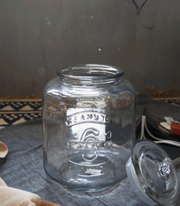 IKI-560 アメリカヴィンテージ ガラスジャー ピーナツバター お米入れ IKI-560 アメリカヴィンテージ ガラスジャー ピーナツバター お