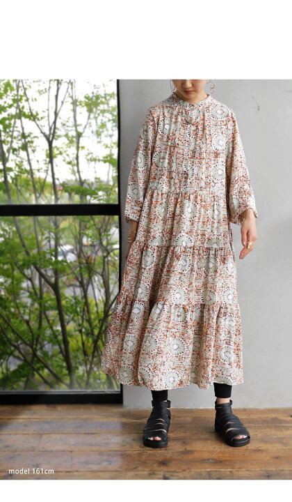 楽天市場】トップス ワンピース ワンピ ロングワンピース プリント 柄 