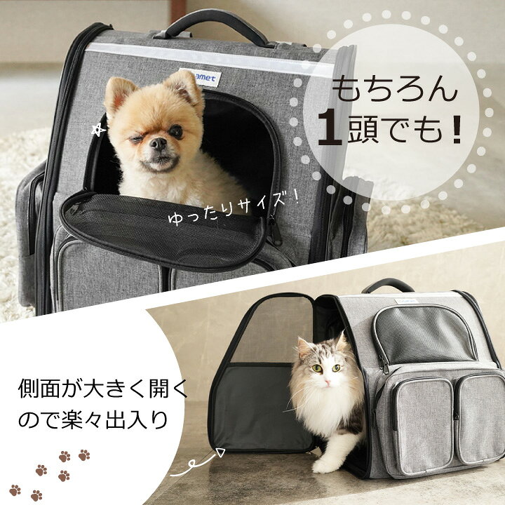 楽天市場】2匹一緒に避難できる ペット用 防災 リュック 猫 犬 ロッジ 