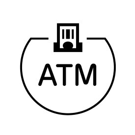 ATM　銀行のアイコン付き カレンダースタンプ [7570340]