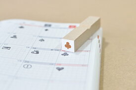 6mmサイズ クローバー トランプ アイコン イラスト シリーズ 手帳 カレンダー はんこ ハンコ ゴム印 [1371026]