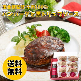 落合務監修 牛肉100％ ハンバーグと黒トリュフソース 950369 送料無料 送料込み 夏の贈り物 ギフト 贈り物 プレゼント 冷凍 ハンバーグ 黒トリュフソース ソース付き 牛肉 洋食
