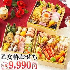 ＼早割1,500円OFF／おせち 2026 乙女椿 3人前〜4人前 おせち料理 三段重 解凍不要 早割 予約 送料無料 お節 御節 和洋おせち 45品目（和洋おせちセットランキング週間3位！集計日：2024年8月12日～8月18日）早割終了11/30(日)23:59迄
