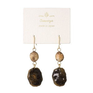 【送料無料】ピアス 陶器風 手塗り 黒檀風 フックピアス | OSEWAYA アクセサリー レディース 女性 大人 プレゼント ギフト 結婚式 誕生日 オシャレ かわいい 可愛い シンプル