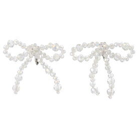 イヤリング beads accessory ニッケルフリー ビーズ リボン ネジバネ式イヤリング | OSEWAYA アクセサリー レディース 女性 大人 プレゼント ギフト 結婚式 誕生日 おしゃれ オシャレ かわいい
