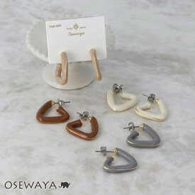 【送料無料】ピアス カラー メタル トライアングル チタンポスト C型 フープピアス | OSEWAYA アクセサリー レディース 女性 大人 プレゼント ギフト 結婚式 誕生日 おしゃれ オシャレ かわいい 可愛い シンプル