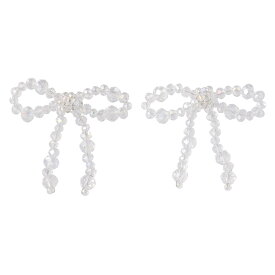 ピアス beads accessory ニッケルフリー ビーズ リボン チタンポスト ドロップピアス | OSEWAYA アクセサリー 金属アレルギー　レディース 女性 大人 プレゼント ギフト 結婚式 誕生日 おしゃれ