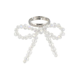 リング beads accessory ニッケルフリー ビーズ リボン フリーサイズ 指輪 | OSEWAYA アクセサリー 金属アレルギー　レディース 女性 大人 プレゼント ギフト 結婚式 誕生日 オシャレ