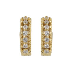 ピアス ニッケルフリー メタル キュービックジルコニア センター ライン ミニ フープピアス | OSEWAYA アクセサリー レディース 女性 大人 プレゼント ギフト 結婚式 誕生日 おしゃれ オシャレ