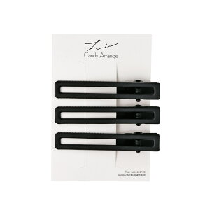 ヘアクリップ Candy Arrange シンプル ブラック マット オープン フレーム レクタングル 3個セット クリップ | OSEWAYA ヘアアクセサリー ヘアアクセ レディース 女性 大人 プレゼント ギフト 結婚