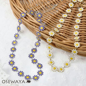 ネックレス ニッケルフリー マーガレット パール ショートネックレス | OSEWAYA 金属アレルギー アクセサリー レディース 女性 大人 プレゼント 誕生日