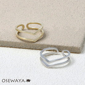 リング ニッケルフリー V ダブルライン フリーサイズ ピンキーリング 指輪 日本製 | OSEWAYA アクセサリー レディース 女性 大人 プレゼント ギフト 結婚式 誕生日 可愛い シンプル