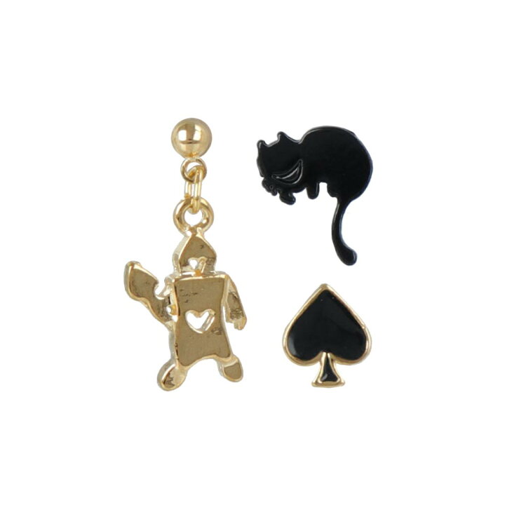 楽天市場】ピアス アリス 時計ウサギ チェシャ猫 3個 セット フック 