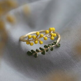 【Ayatorie/アヤトリエ】ミモザのリング | OSEWAYA アクセサリー レディース 女性 太め プレゼント ギフト 結婚式 誕生日 おしゃれ オシャレ かわいい 可愛い