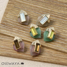 ピアス ニッケルフリー ビジュー マットカラー メタル チタンポスト スタッドピアス | OSEWAYA アクセサリー レディース 金属アレルギー 女性 大人 プレゼント オシャレ かわいい