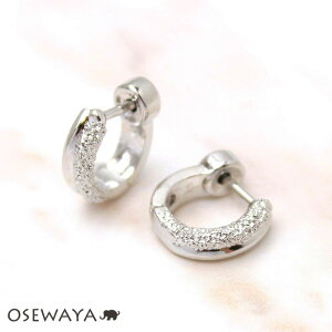 ピアス ニッケルフリー メタル ツヤx梨地 スムースタッチ フープピアス | OSEWAYA アクセサリー レディース 女性 大人 プレゼント オシャレ かわいい