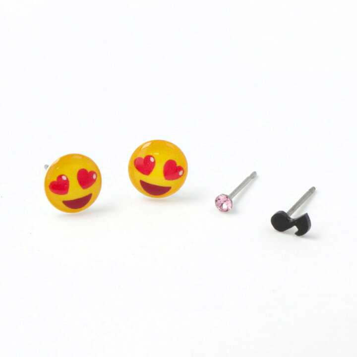 楽天市場 ピアス ニッケルフリー 顔文字 Love 音符 ストーン 4個 セットピアス アクセサリー レディース 女性 大人 プレゼント ギフト 結婚式 誕生日 おしゃれ オシャレ かわいい 可愛い シンプル Osewaya