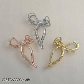 ヘアクリップ リボン ロープ メタル バンスクリップ | OSEWAYA ヘアアクセサリー ヘアアクセ レディース 女性 大人 プレゼント カジュアル