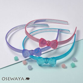 カチューシャ オーロラ ドリーム キラキラ ジェム リボン | OSEWAYA ヘアアクセサリー ヘアアクセ レディース 女性 子供 プレゼント ギフト キッズ カジュアル おしゃれ オシャレ かわいい 可愛い