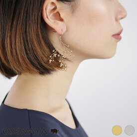 ピアス 夜露に輝く小枝 フックピアス | アクセサリー レディース 女性 大人 プレゼント ギフト 結婚式 誕生日 おしゃれ オシャレ 可愛い シンプル