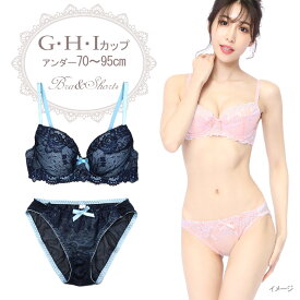 花柄レースブラジャー&ショーツセット下着(FG-56) G H I 70 75 80 85 90 95 大きいサイズ 送料無料