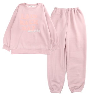女児 キッズ 裏起毛 スウェット パジャマ セットアップ ジュニア 子ども 子供 ルームウエア 秋冬春 パープル ピンク 140 150 160 スウェットスーツ スエットスーツ 上下セット 長袖 部屋着 寝間