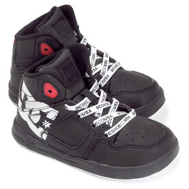 DC PURE HIGH-TOP SE UL SN ピュアハイトップ キッズ・ジュニア用スニーカーシューズ 13 14 ディーシー DT194001 ADTS700053 子供 子ども トドラー 男児 男の子 女児 女の子 靴 くつ 運動靴 ゴム紐 ロゴ ブラック 黒