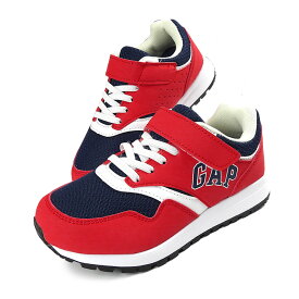 GAP KIDS キッズ・ジュニア用スニーカーシューズ 17 18 19 20 21 22 ギャップ GPK12211 マジックテープ ベルクロ ゴム紐 ローカット 軽量 メッシュ 合成皮革 合皮 子供 靴 くつ 男児 女児 男の子 女の子 赤 紺 レッド ネイビー NAVY/RED 箱アウトレット 送料無料