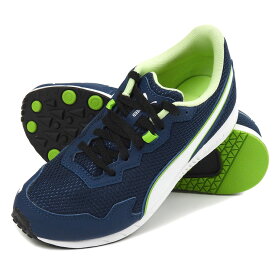 PUMA Speed Monster PL キッズ・ジュニア用スニーカーシューズ 17 17.5 18 18.5 19 19.5 20 20.5 21 21.5 22 22.5 23 23.5 24 プーマ スピードモンスター 195364 18 ローカット ひも 子供 子ども 靴 くつ 男の子 男児 運動靴 スポーツ 紺 青 ネイビー 箱アウトレット