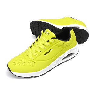 スケッチャーズ ウノ - スタンド オン エア メンズ スニーカー シューズ 25.5 26 26.5 27 27.5 ネオンイエロー/ライム 52458 NYLM SKECHERS UNO-STAND ON AIR ローカット 男性 紳士 靴 くつ シンプル スポーティ