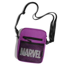 MARVEL ミニショルダーバッグ マーベル MV-SD14 斜め掛け 肩掛け ポシェット ミニバッグ 縦型 鞄 かばん バッグ ロゴ メンズ レディース キッズ ジュニア 子ども 子供 紫 パープル