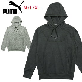 PUMA メンズ用トレーニングCLOUDSPUNフーディ M L XL プーマ 521329 01/521329 03 パーカー メンズ 男性 紳士 長袖 運動 スポーツ ジム フィットネス ランニング フード 帽子 プルオーバー 黒 プーマブラックヘザー ミディアムグレーヘザー 大きいサイズあり