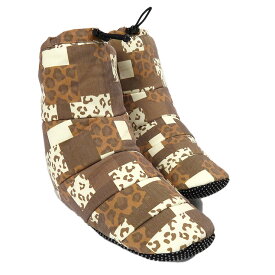 TOY MOCK テントシューズ M L 22.5〜25cm 25〜28cm トイモック MOM-15-01 MOM-15-05 MOM-15-03 st-MOM15D 男女兼用 メンズ レディース 中綿 ボア ルームシューズ レジャー 室内 公園 テント ブーツ 収納袋 巾着 ブラック レオパード デニム