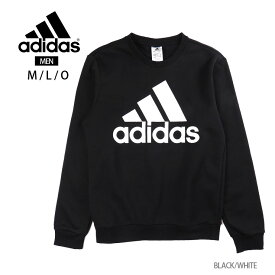 adidas メンズ用スウェット M L O GK9074 29196 アディダス エッセンシャルズビッグロゴスウェットシャツ 男性 スエット トレーナー プルオーバー シンプル レギュラーフィット スポーツ 運動 部屋着 黒 ブラック BLACK/WHITE 大きいサイズあり