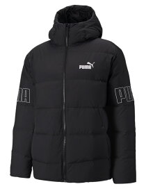 PUMA POWER ダウンジャケット メンズ 冬 PUMA BLACK S M L XL XXL プーマ フーデッドジャケット 男性 紳士 672476 01 アウター フード付き 帽子 ジップアップ ジッパー フルジップ 長袖 防寒 無地 シンプル 黒 ブラック 大きいサイズあり