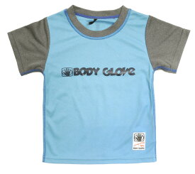 BODY GLOVE キッズ・ジュニア用半袖ラッシュガード水着 110 120 130 ボディグローブ 37751426 男の子用 男児 子供 子ども プルオーバー 紫外線防止 日焼け防止 UV対策 ブルー サックス メール便送料無料